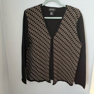 Requirements‎ Black and Tan Cardigan Sweater